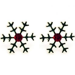 LA Style Rush The Great Fantastic Christmas Snowflakes Post Stud Earring