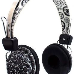 LAXMAX Black Paisley Stereo Headphones Accessories