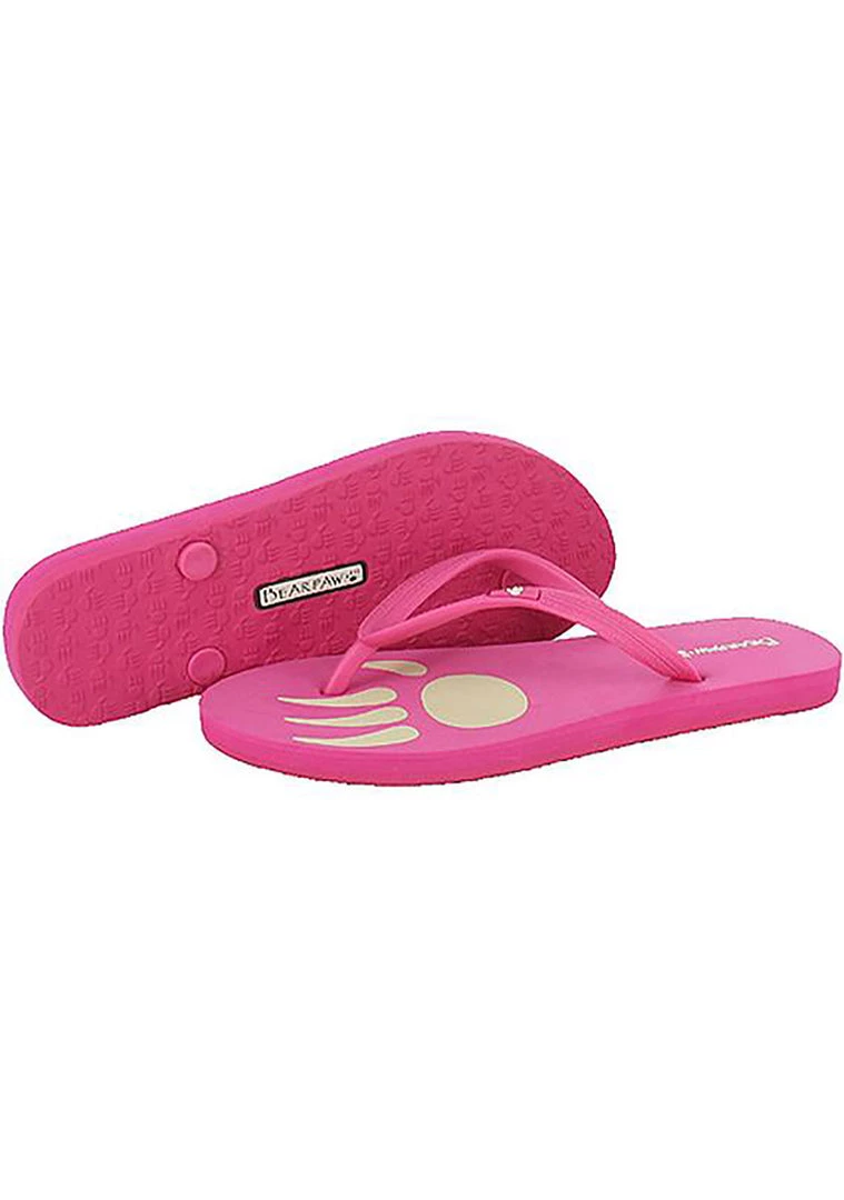 Bearpaw Lilly Soft Rubber Logo Flip Flop Sandal In Hot Pink 3 Bearpaw Lilly Soft Rubber Logo Flip Flop Sandal In Hot Pink