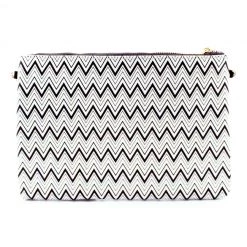 Melie Bianco Bags Zoey Geometric Clutch Crossbody Purse In White