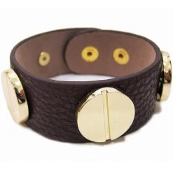 FASHô Large Screw Bracelet In Chocolate/Gold