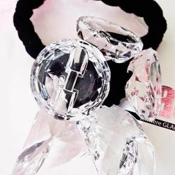 FASHÃ´ Accessories FASH Resin Crystal Braided Jersey Bracelet In Black