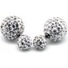 LA Style Rush Accessories Crystal Disco Ball Post Stud Earring In White