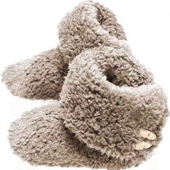 LA Style Rush Winter Bootie Slippers In Beige Shoes