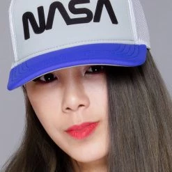 American Needle NASA Riptide Valin Flat Brim Hat In Blue Grey