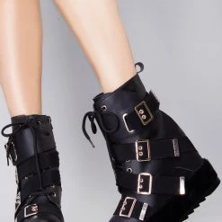 Anthony Wang X WTF Say Please Strapped Platform Boots