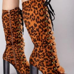 LA Style Rush Ready To Pounce Lace Up Boots Shoes