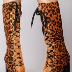 LA Style Rush Ready To Pounce Lace Up Boots Shoes