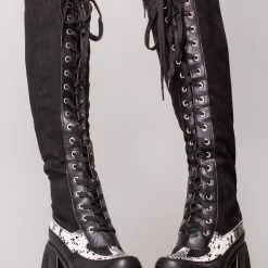 LA Style Rush Venomous Lace Up Boots Shoes