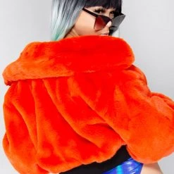 Azalea Wang The Great Fantastic Neon Pop Faux Fur Jacket