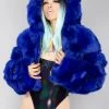 Azalea Wang Sapphire Reign Faux Fur Coat