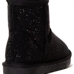 Azalea Wang The Great Fantastic Iced Onyx Rhinestone Faux Fur Boots