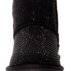 Azalea Wang The Great Fantastic Iced Onyx Rhinestone Faux Fur Boots