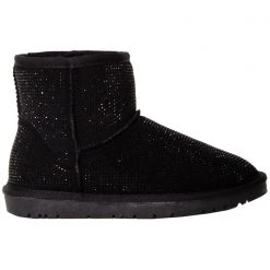 Azalea Wang The Great Fantastic Iced Onyx Rhinestone Faux Fur Boots