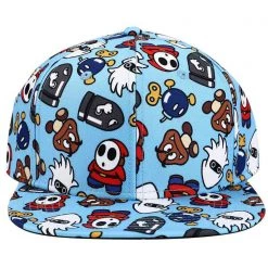 BIOWORLD X Nintendo Super Mario Enemies AOP Snapback Flat Brim Hat The Great Fantastic