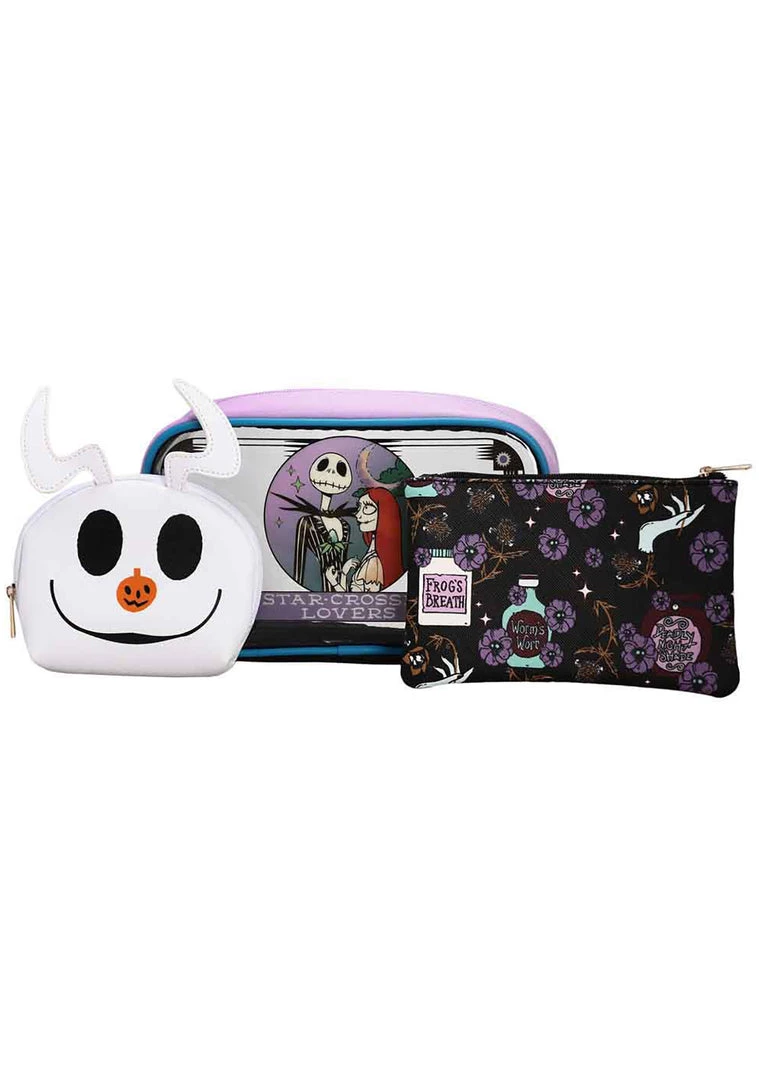 BIOWORLD Bags X Disney Nightmare Before Christmas Mystic Opulence 3PC Cosmetic Bag Set 4 BIOWORLD Bags X Disney Nightmare Before Christmas Mystic Opulence 3PC Cosmetic Bag Set