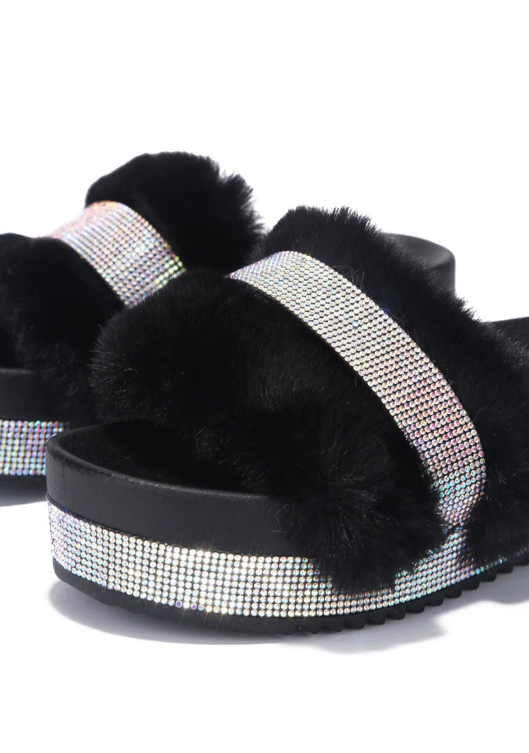 Cape Robbin The Great Fantastic Posh Life Faux Fur Rhinestone Platform Sandals 7 Cape Robbin The Great Fantastic Posh Life Faux Fur Rhinestone Platform Sandals