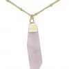 Charged Heart Rose Quartz Gemstone Necklace New