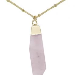 Charged Heart Rose Quartz Gemstone Necklace New