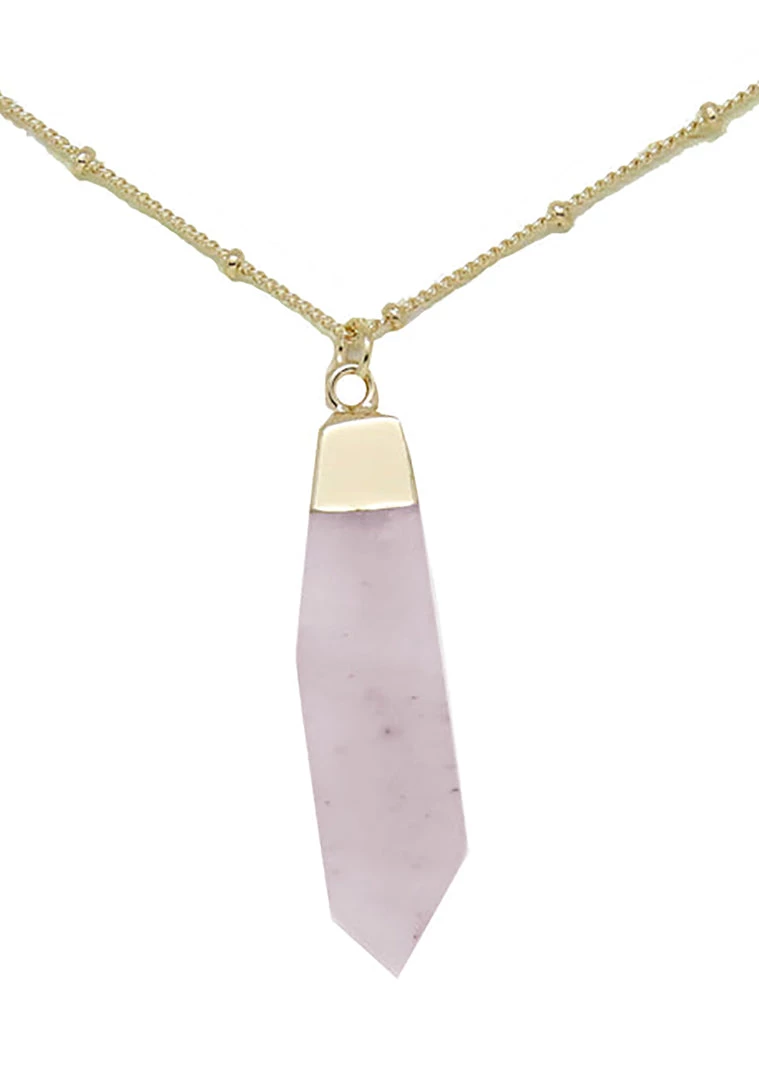 Charged Heart Rose Quartz Gemstone Necklace New 3 Charged Heart Rose Quartz Gemstone Necklace New