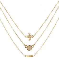 Charged Heart Rose Quartz Delicate Chain Necklace Set