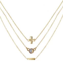 Charged Journey Opal Delicate Chain Necklace Set