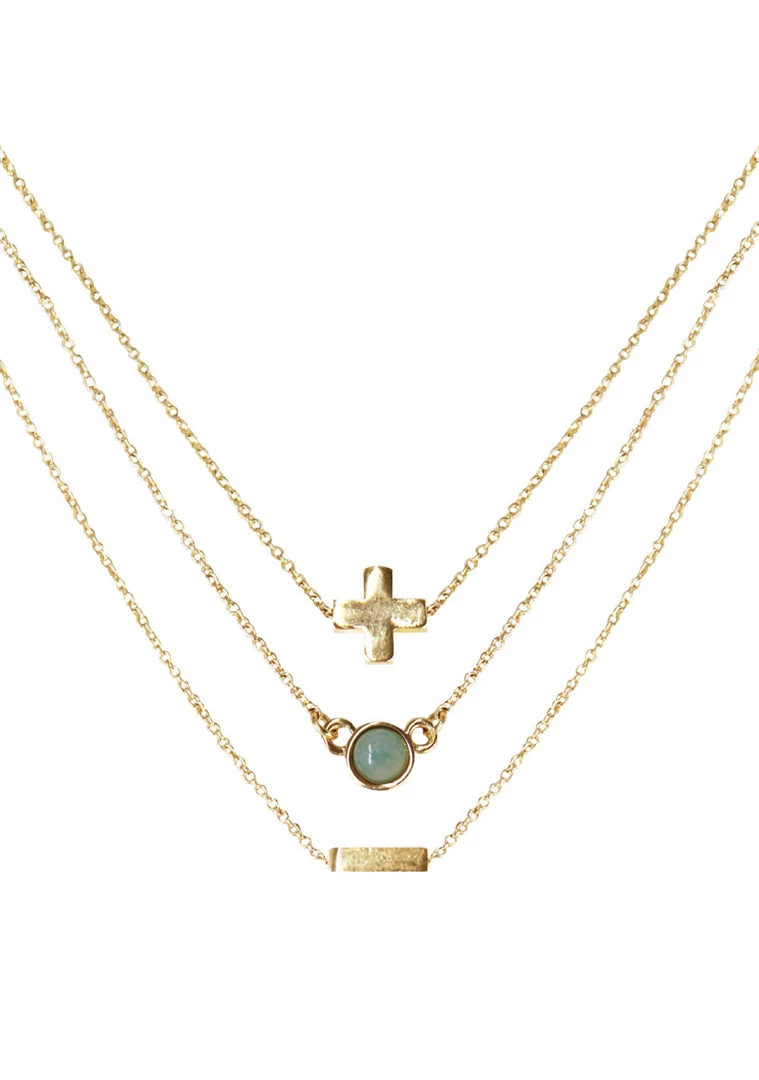 Charged Peace Amazonite Delicate Chain Necklace Set New 3 Charged Peace Amazonite Delicate Chain Necklace Set New