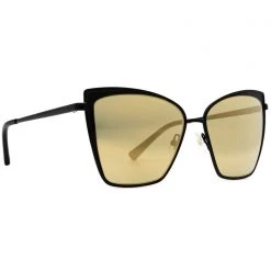 DIFF Eyewear Becky Sunglasses In Matte Black/Gold Mirror
