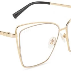 DIFF Eyewear Becky III Blue Light Glasses In Gold