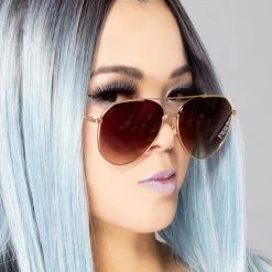 DIFF Eyewear The Great Fantastic Dash Sunglasses In Brushed Gold/Coffee