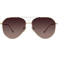 DIFF Eyewear The Great Fantastic Dash Sunglasses In Brushed Gold/Coffee
