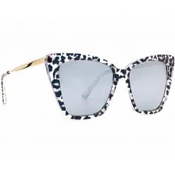 DIFF Eyewear The Great Fantastic Becky II Sunglasses In Clear Leopard /Grey Mirror