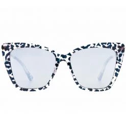 DIFF Eyewear The Great Fantastic Becky II Sunglasses In Clear Leopard /Grey Mirror