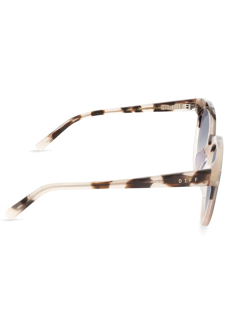 DIFF Eyewear New Gemma Sunglasses In Cream Tortoise/Sandstone Grey Gradient Flash 5 DIFF Eyewear New Gemma Sunglasses In Cream Tortoise/Sandstone Grey Gradient Flash