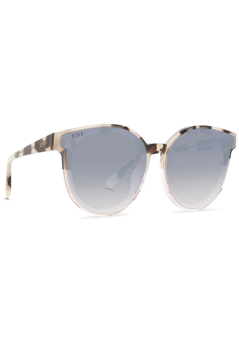 DIFF Eyewear New Gemma Sunglasses In Cream Tortoise/Sandstone Grey Gradient Flash 4 DIFF Eyewear New Gemma Sunglasses In Cream Tortoise/Sandstone Grey Gradient Flash