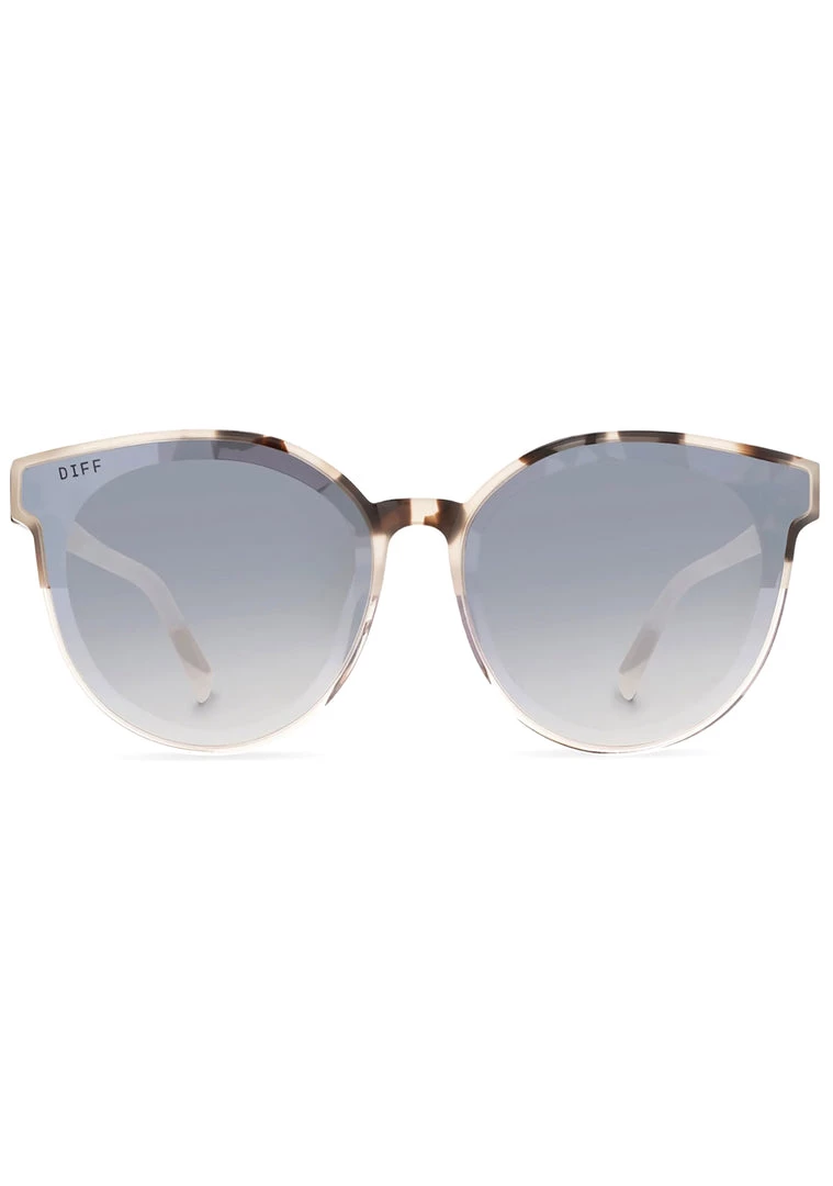 DIFF Eyewear New Gemma Sunglasses In Cream Tortoise/Sandstone Grey Gradient Flash 3 DIFF Eyewear New Gemma Sunglasses In Cream Tortoise/Sandstone Grey Gradient Flash