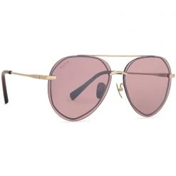 DIFF Eyewear Lenox Sunglasses In Gold/Chestnut Flash The Great Fantastic