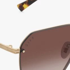 DIFF Eyewear Tea Room Cinema Nolan Sunglasses In Gold/Brown Gradient