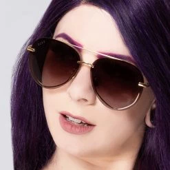 DIFF Eyewear Lenox Sunglasses In Gold/Brown/Tortoise