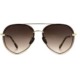 DIFF Eyewear Lenox Sunglasses In Gold/Brown/Tortoise