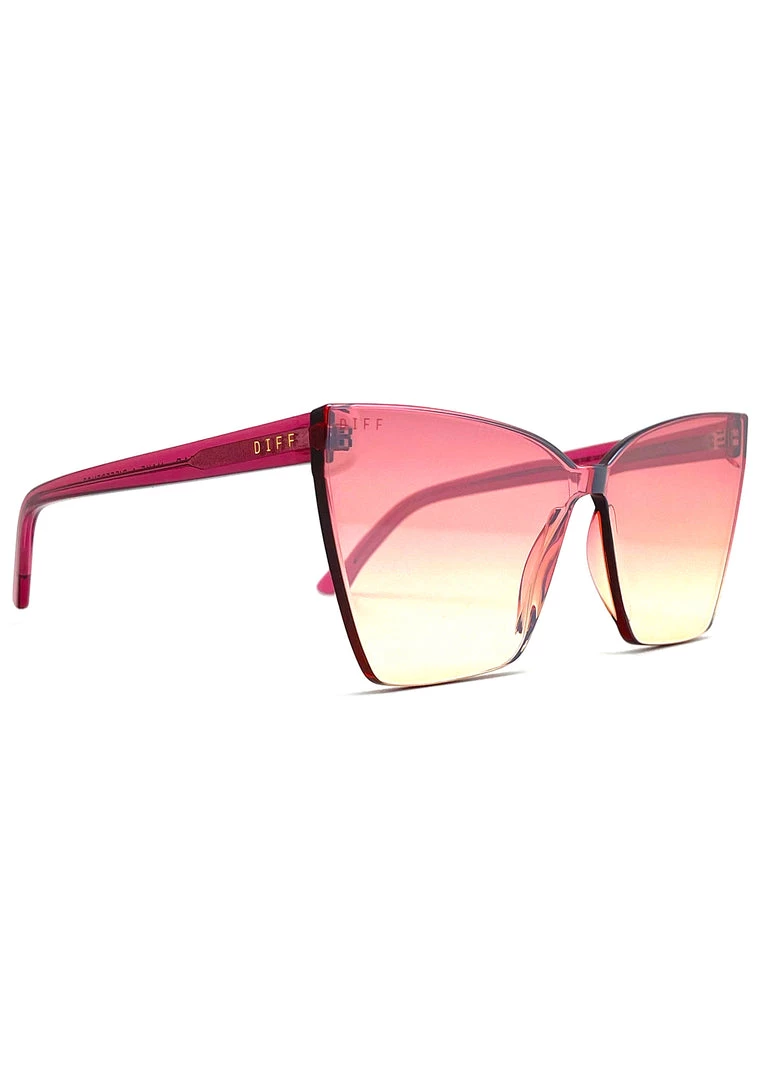 DIFF Eyewear Goldie Sunglasses In Macarena Pink Crystal Sunset Gradient Flash 4 DIFF Eyewear Goldie Sunglasses In Macarena Pink Crystal Sunset Gradient Flash
