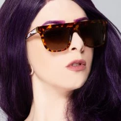 DIFF Eyewear The Great Fantastic Stevie Polarized Sunglasses In Amber Tortoise/Brown Gradient