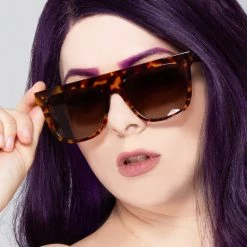 DIFF Eyewear The Great Fantastic Stevie Polarized Sunglasses In Amber Tortoise/Brown Gradient