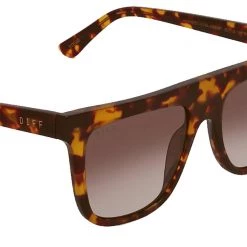 DIFF Eyewear The Great Fantastic Stevie Polarized Sunglasses In Amber Tortoise/Brown Gradient
