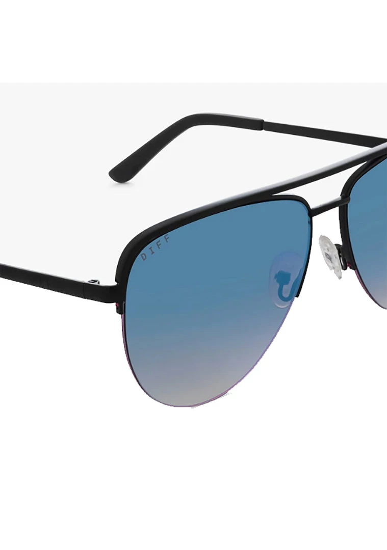 DIFF Eyewear Tate Sunglasses In Black/Aegean Mirror The Great Fantastic 6 DIFF Eyewear Tate Sunglasses In Black/Aegean Mirror The Great Fantastic