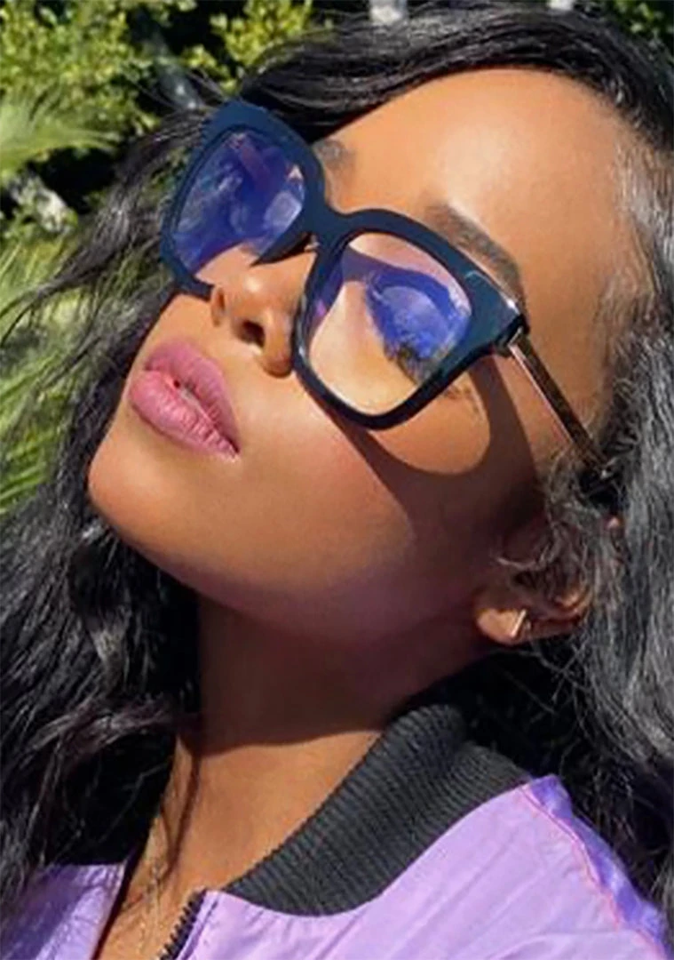 DIFF Eyewear The Great Fantastic X H.E.R. Bella Blue Light Glasses In Black/Gold 3 DIFF Eyewear The Great Fantastic X H.E.R. Bella Blue Light Glasses In Black/Gold