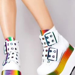 Demonia Raving Rainbow Platform Boots