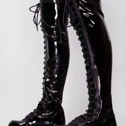 Demonia Dead Cell Thigh High Platform Boots Shoes