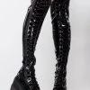 Demonia No Surrender Thigh-High Platform Boots Shoes