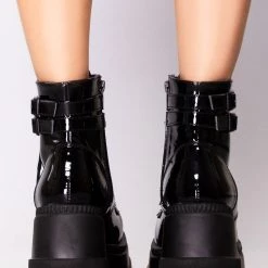 Demonia Paint It Black Platform Boots Wild Heart